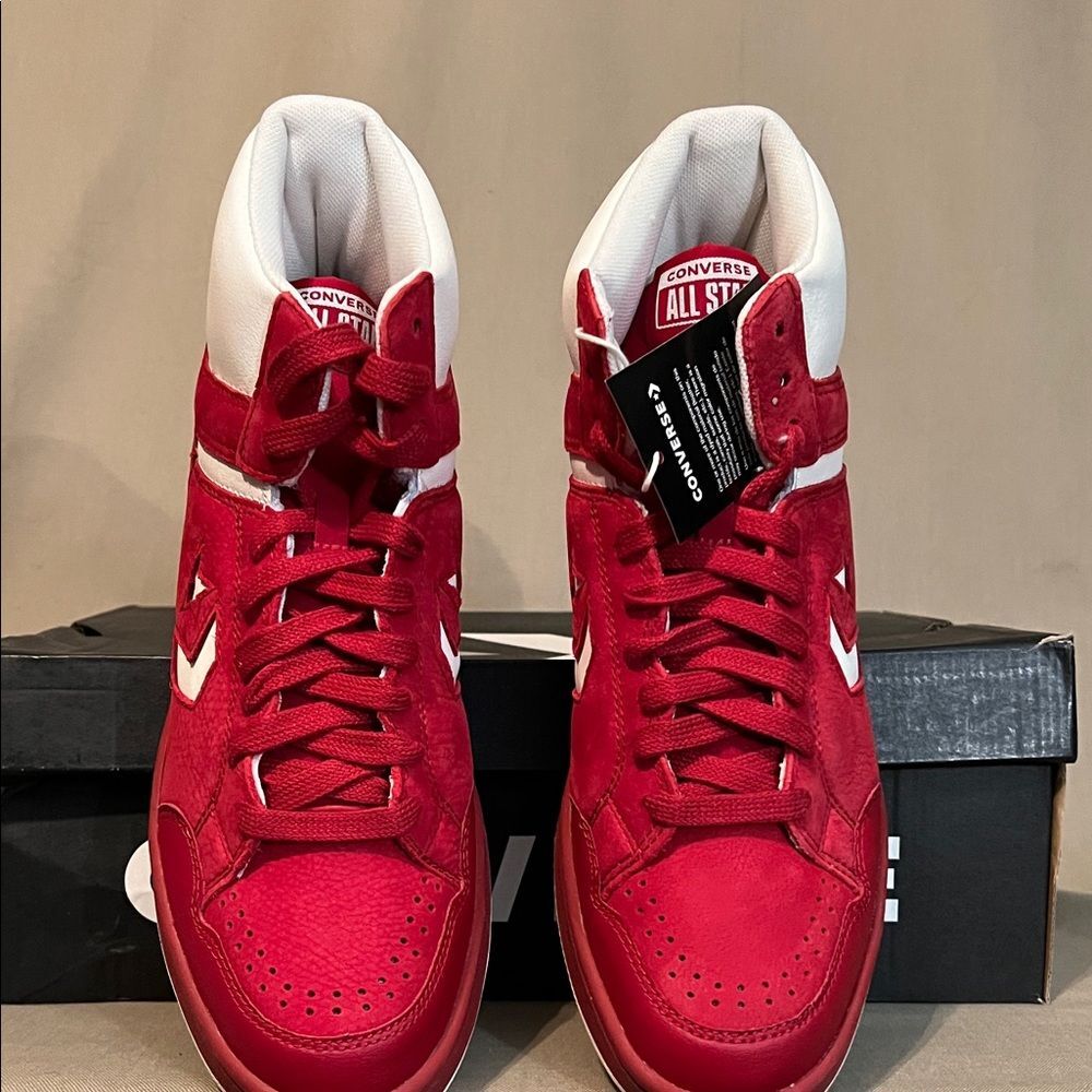 Converse Fastbreak Mid Red White Sneakers Mens 9.5 NWT Classic Retro Basketball - Picture 5 of 7